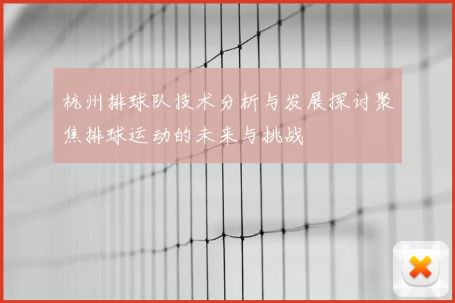 杭州排球队技术分析与发展探讨聚焦排球运动的未来与挑战