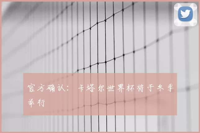 官方确认:卡塔尔世界杯将于冬季举行